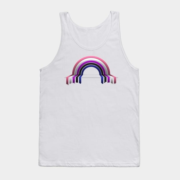 Gender Fluid Pride Flag 3D Drip Rainbow Design Tank Top by LiveLoudGraphics